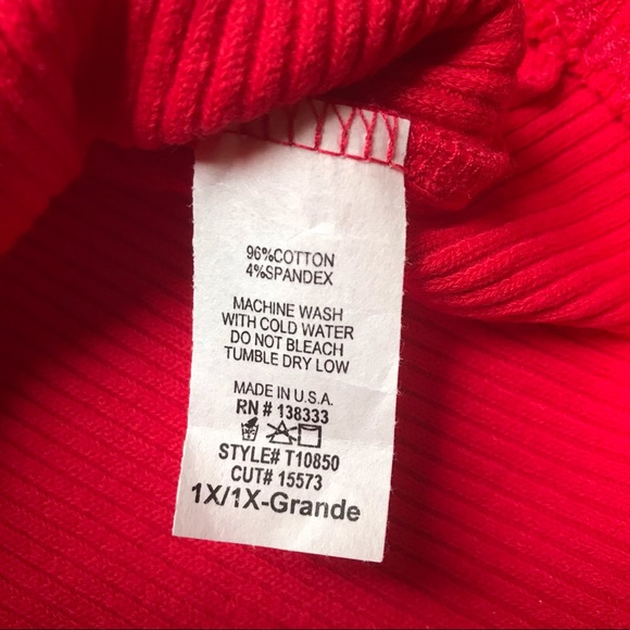 Fashion Nova Red Asymmetrical Sleeve Sweater, 1X - Picture 7 of 10